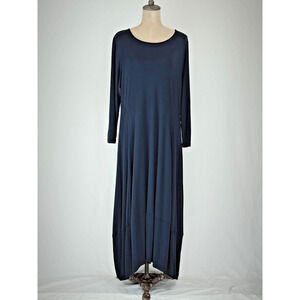 COMFY USA Navy Blue Long Sleeve Dress BEAUTIFUL ON!!! XL Modal #0091